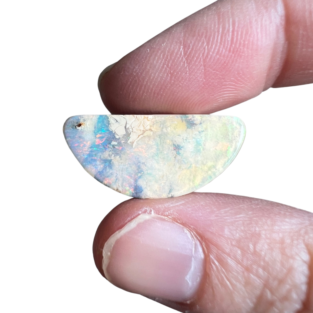 15.81 Ct half-circle boulder opal pair