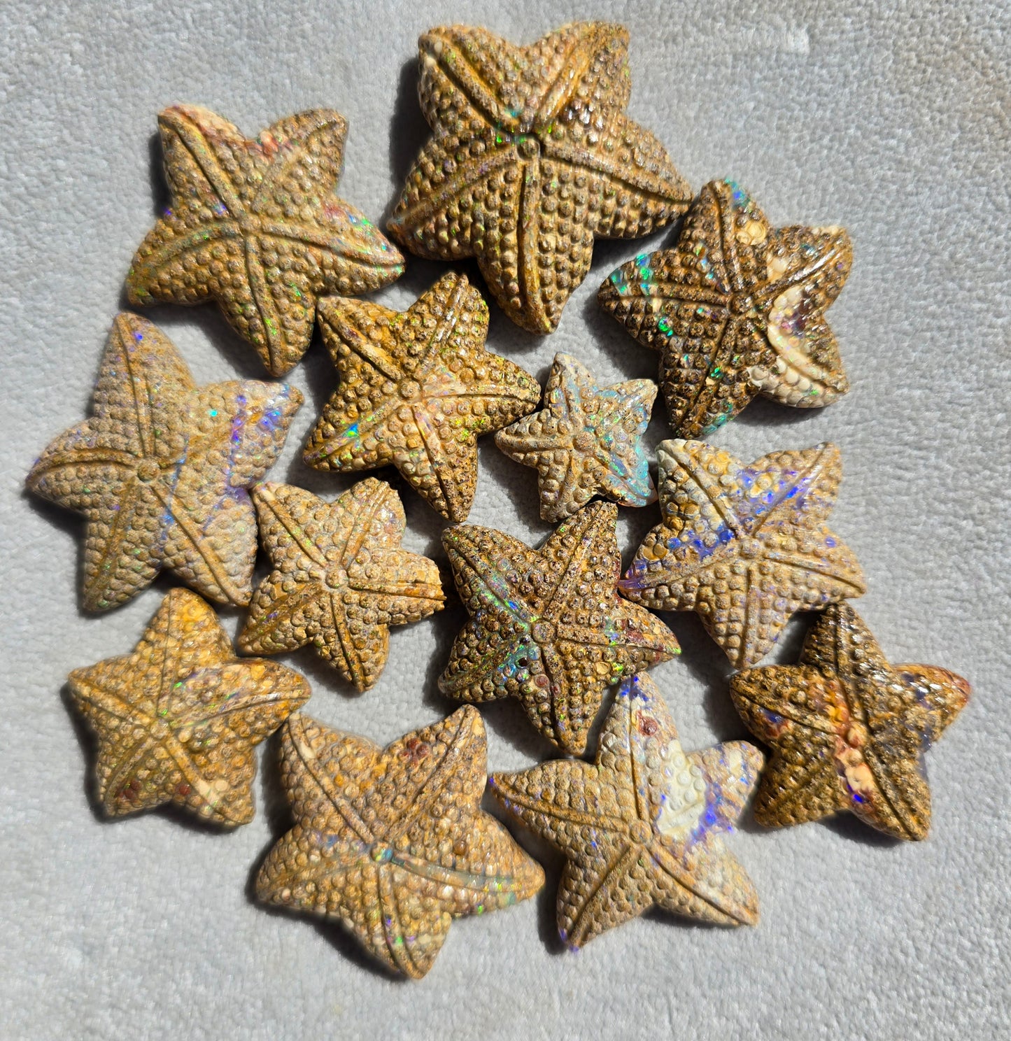 Exquisite 42.49 Ct Australian Boulder Opal Matrix Starfish Carving