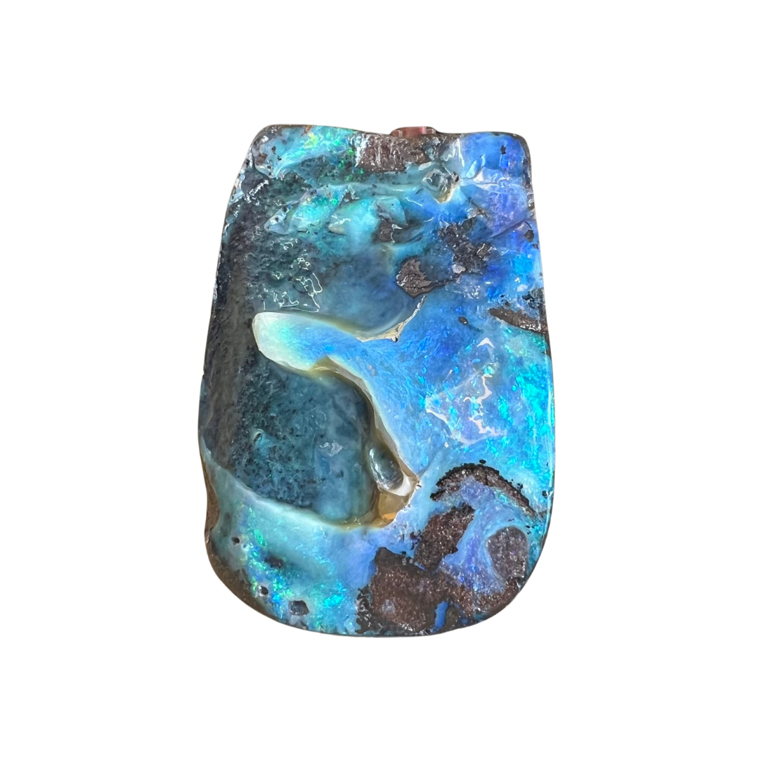 134 g green-blue boulder opal specimen