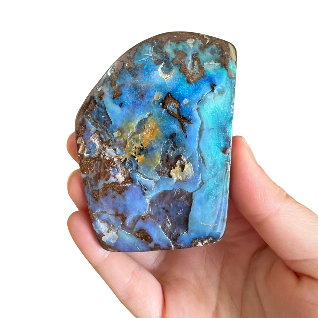 229 g large green-blue boulder opal specimen