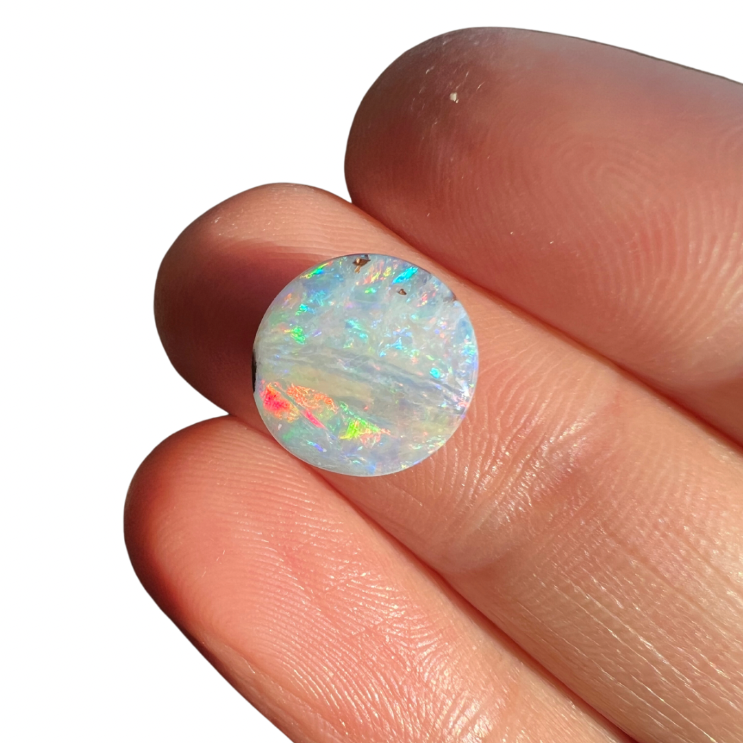 2.76 Ct small round pastel boulder opal